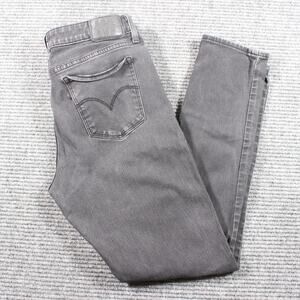 Levi’s 711 Skinny Womens 31 Gray/Black Mid Rise Stretch Cropped Inseam